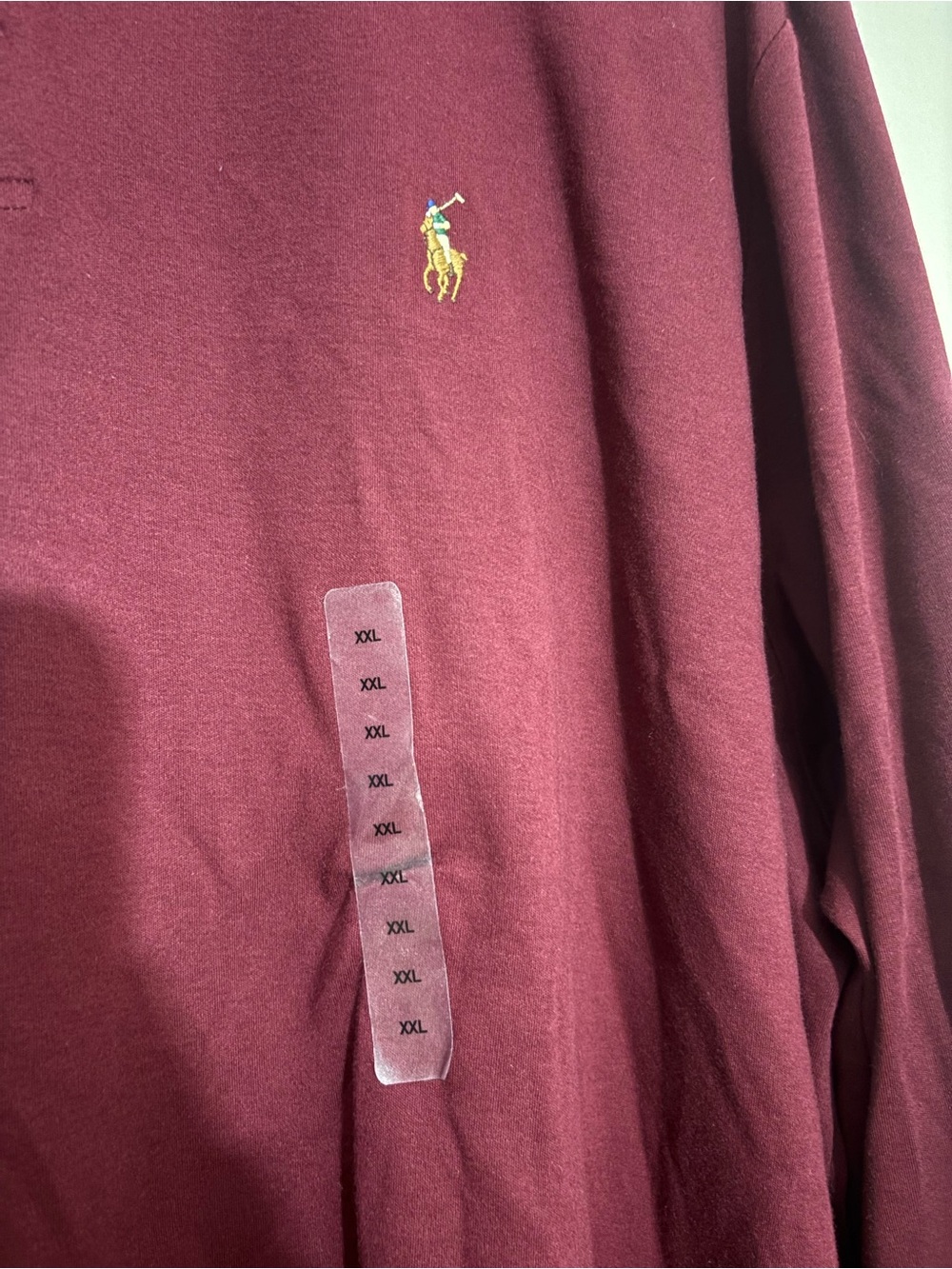 Polo Ralph Lauren Men's Long-Sleeve Polo Shirt - Burgundy Size 2XL - Picture 6 of 13